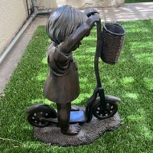 Boy on scooter card holder/decor